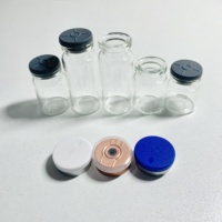 Flacons en verre borosilicate neutre personnalisés de 2 ml, 3 ml, 5 ml, 6 ml, 7 ml, 8 ml, 10 ml, 15 ml, avec bouchon en caoutchouc stérile, scellés, écologiques