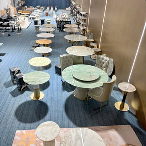 Lüks Oturma Odası Özel Modern Sehpa Tabanı Yan Sehpa Üstü için Toptan Premium İtalyan Siyah Beyaz Mermer Plakalar - Product Image 4