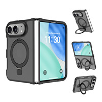 Étui de téléphone pliable gauche-droite mat givré pour iPhone Duo avec béquille magnétique antichoc et protection intégrale