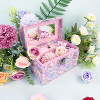 Caja de Música Giratoria Arqueada con Diseño de Girasol, Hecha a Mano y Personalizada, para Guardar Joyas y Pequeños Objetos, con Melodía, de Papel Ecológico