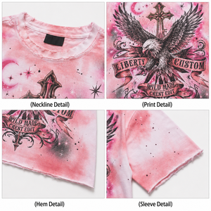Oversized Tshirt Custom Mens 300gsm T-shirt 100% Cotton <b>Pink</b> Sun Faded <b>Spray</b> Paint Boxy Fit Heavyweight Distressed t Shirt - Product Image 3