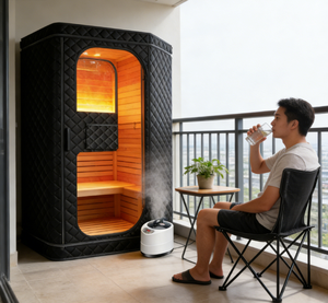 Sauna Exterior Vanace en Oferta, Kit Tradicional de Leña para 1 Persona con Logotipo Personalizado - Product Image 1