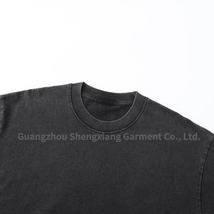 Maglietta Unisex con <span class=keywords><strong>logo</strong></span> personalizzato 260gsm con <span class=keywords><strong>logo</strong></span> personalizzato t-Shirt Unisex Vintage lavata con acido pesante oversize t-Shirt da uomo sfuse - Product Image 5
