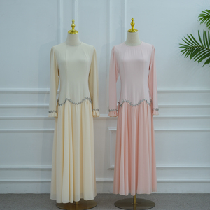 Nouvelle Robe Modeste 2026 avec Grand Volant à Volants, Chaîne de Taille en Cristal, Robe de Soirée É<span class=keywords><strong>l</strong></span>égante, Abaya à Nouer au Dos pour Femme Musulmane - Product Image 4