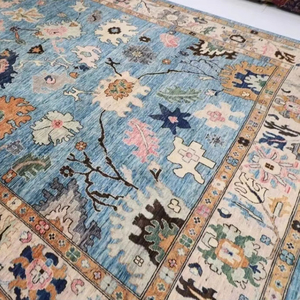 พรมปูพื้นขนแกะเนื้อนุ่มสไตล์ตุรกี9 'x 12'3' ทำด้วยมือสำหรับสวดมนต์ออกกำลังกายที่บ้านปรับขนาดได้ - Product Image 1