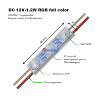 Module LED à pixels adressables RGBIC de haute qualité DC12V, lampe SMD 3030 1,2W, modules LED RGB étanches IP68 pour enseignes électroniques