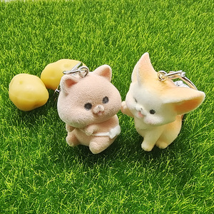 2025 dễ thương phim hoạt hình sang trọng đổ xô động vật voi, chó, bò, cáo, thỏ, cừu lợn 3D móc khóa vòng Búp bê đồ chơi Túi phụ kiện - Product Image 3