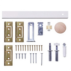 RHETECH WEKIS Kit de quincaillerie moderne en acier pour porte pliante, 4 pièces, pour porte de grange coulissante, incluant vis de fixation pour panneau de placard, garantie 2 ans - Product Image 1