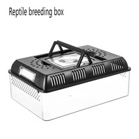Portable Pet Carrier LED Light Magnifying Lid-Escape-Proof Breathable Push-Up Closure Quadrate Shape PC/ABS Material All Seasons