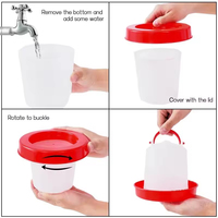 Abreuvoir automatique pour volailles de 1,5 L, rouge et blanc, abreuvoirs pour poulets et bouilloire à boire pour coqs, alimentation et abreuvement des animaux de ferme