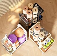 Chariot roulant pratique et fin pour espaces étroits, organisateur pour tapis de yoga, équipements de fitness, rangement chambre et salle de sport