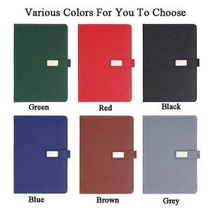 Wholesale Promotional Blue Leather Hardcover Customizable A5 <b>Notebook</b> Gift <b>Set</b> with <b>Pen</b> 100 Sheets Customized Logo - Product Image 4