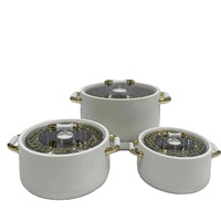 Decoratieve serviesgoed 1L 2L 3,5L Thermische serveerpot Geïsoleerde ovenschaalset met stijlvol glazen deksel