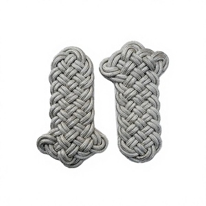 QUICK WAY INDUSTRIES - Platinas de Hombro Ceremoniales Personalizadas en Color Plata con Correa Individual - Product Image 1