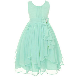 slim fit dress slacks Little Girl Dress Girl Pageant Summer Elegant Green Puffy Princess Communion Dress, Green / 3-4 Years (110cm) main image 0