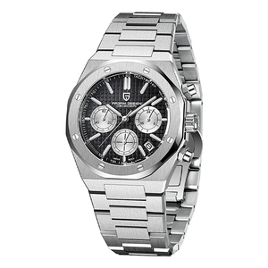 Reloj cronógrafo de cuarzo de acero inoxidable personalizado OEM para hombre con ventana de esfera de cristal nuevo logotipo reloj de pulsera mecánico nuevo regalo - Product Image 2