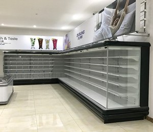Thương mại <span class=keywords><strong>Showcase</strong></span> multideck mở máy làm lạnh siêu thị hiển thị thẳng đứng không khí Rèm hiển thị tủ lạnh - Product Image 5