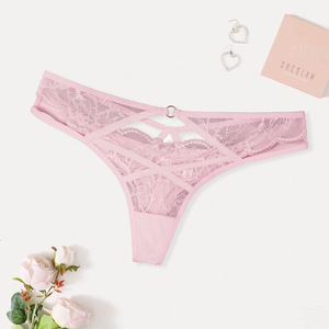 Vendita all'ingrosso calda da <span class=keywords><strong>donna</strong></span> a vita bassa comoda biancheria intima <span class=keywords><strong>rosa</strong></span> floreale in pizzo Sexy mutandine da <span class=keywords><strong>donna</strong></span> infradito - Product Image 3