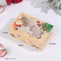 Boîte à cupcakes de Noël personnalisée avec fenêtre transparente pour biscuits, desserts, emballage de pâtisserie