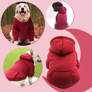Vestiti su misura <span class=keywords><strong>per</strong></span> animali da compagnia in bianco piccolo cane felpa con cappuccio abiti da cucciolo in cotone caldo in cotone con tasche <span class=keywords><strong>per</strong></span> tutte le taglie - Product Image 5