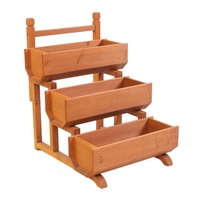Support de jardinage d'intérieur et d'extérieur en bois à 3 niveaux pour plantes, jardinière verticale surélevée, étagère pour pots de fleurs, bac à plantes, support pour plantes domestiques