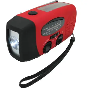 Sonitec Radio Portable Pocket RadioとSeveral Charging ModesためAM/FM 2 Band Flashlight Torch Solar Hand Crank Dynamo
