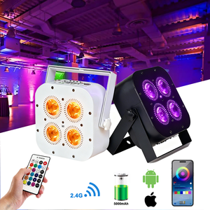 Igracelite Luce Par a LED 4x18W Alimentata a Batteria da 5000mAh con Telecomando IR WiFi Wireless Mini Uplight da DJ per Palco - Product Image 1