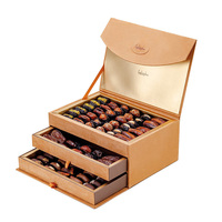 Boîte Cadeau Vide de Luxe à 3 Tiroirs pour Chocolat avec Logo Personnalisé, Emballage Comestible pour Dates de l'Aïd Moubarak Ramadan