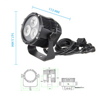 Lampu Panggung LED COB RGBW Mini Tiga Mata Tahan Air untuk Luar Ruangan, Cocok untuk Pesta Panggung, Disko, dan Pencahayaan Permukaan Panggung.