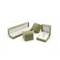 Vintage Rechteckige Grüne Samt-Schmuckbox mit Geprägtem Scharnier-Verschluss für Valentinstag-Geschenkverpackung