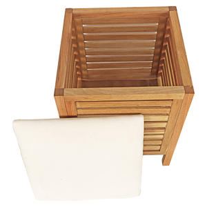 Muebles para Sala de Estar y Dormitorio, Taburete Otomano de Almacenamiento en Forma de Cubo de Madera Moderno, Pequeño y Portátil, con <span class=keywords><strong>Tapa</strong></span> Extraíble - Product Image 3