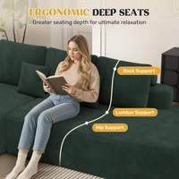 Canapé en tissu sans armature, design moderne courbé, pour salon, assise profonde, mousse à mémoire de forme compressée, ensemble modulaire sectionnel, sans assemblage