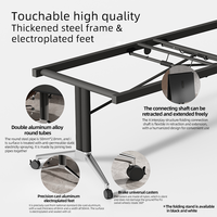 Tables de conférence pliantes et mobiles modernes pour l'école et le bureau, construction en bois durable avec pieds en aluminium
