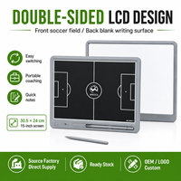 Tableau tactique électronique LCD portable double face pour entraînement de football, tablette d'écriture pour dessin sur terrain de football