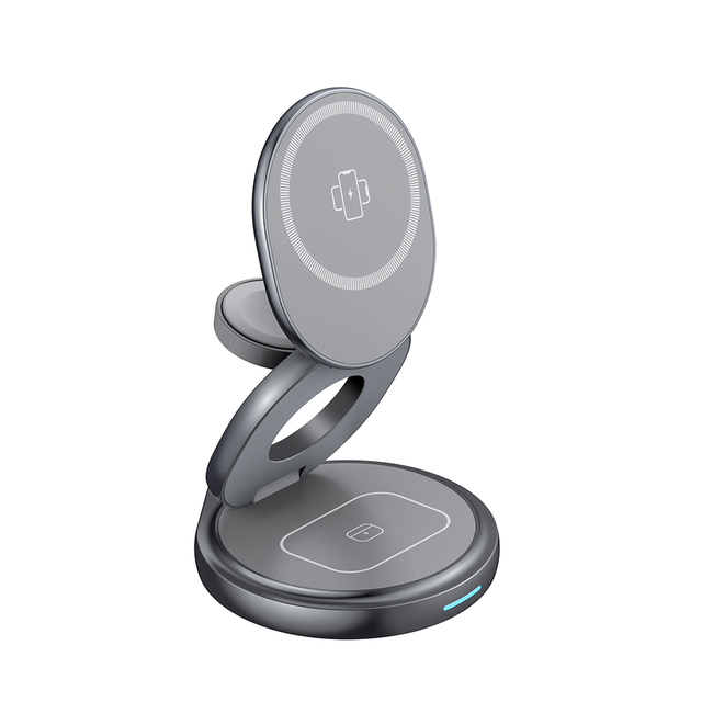 2026 Upgraded 25W Qi2.2 3 in 1 Wireless Charging Stand Magnetic Phone Charger Station for Phone18 17 16 15 14 Watch Earphones