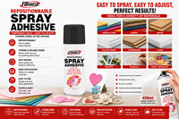 FIBSHIELD 450ML Colle adhésive en spray repositionnable en gros, fixation temporaire, adhérence forte pour l'artisanat, l'impression et le montage d'affichages