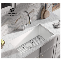 Évier de cuisine en quartz granit noir de style moderne, fait main, épaisseur 10 mm, double bac avec égouttoir