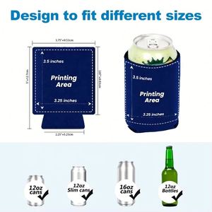 12oz Insulated Classic <b>Beer</b> <b>Coasters</b> with Neoprene, Sublimation Printed for Party Supplies - Product Image 3