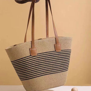 ชุดกระเป๋าและหมวกสานฤดูร้อน 2 ชิ้น รุ่นใหม่สุดฮิต ขายดี กระเป๋าถือผู้หญิงขนาดใหญ่จุของได้เยอะ - Product Image 4