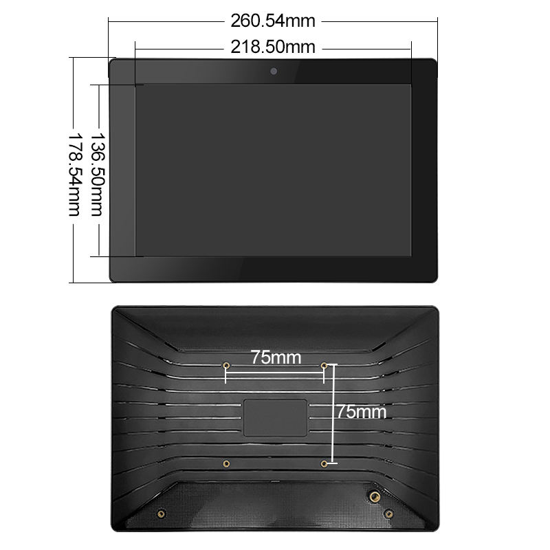 10.1 Inch IP65 Pure Flat Industrial Capacitive Android All-in-One PC with RK3288 CPU 2G RAM 16G EMCC AMD Processor