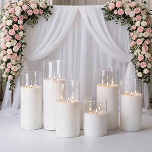 Matti's Wedding Event Decor Decoration Backdrop <strong>Centre</strong> <strong>Pieces</strong> <strong>Table</strong> Light Flowers and Led Candle - Product Image 3