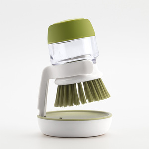 Refill Soap Liquid Dispenser Kitchen Sink Cleaning Washing Brush with Storage Stand Kitchen Scrubber with Drip Tray Holder