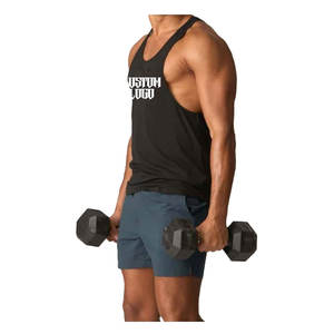 Débardeurs pour hommes en coton épais tricoté sans manches, pour la musculation, le fitness, la course à pied, décontractés, côtelés, couleur unie - Product Image 1