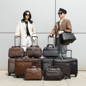Bagaglio da 16 pollici per il Check-in da viaggio per affari ruota universale borsa Trolley in pelle bagaglio 2 in1 set valigia con filatore di borse a rulli - Product Image 4