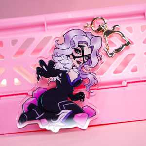 Breloque Chibi en Acrylique OEM/ODM Anime Marvel Rivals <span class=keywords><strong>Black</strong></span> <span class=keywords><strong>Cat</strong></span> Felicia Hardy Spiderman <span class=keywords><strong>Comics</strong></span> - Product Image 1