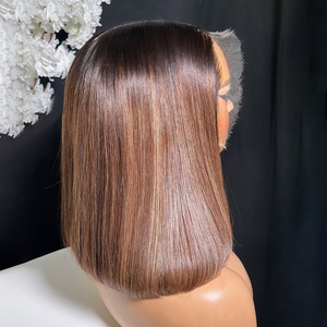 Perruque Courte Bob en Dentelle HD Vente en Gros, Cheveux Humains Vierges 100%, Couleur Bourgogne, Frontale en Dentelle HD, Cheveux Indiens Naturels Bruts - Product Image 1