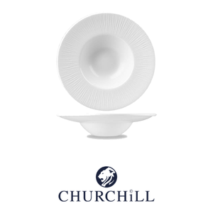 Assiette en bambou blanche pour pâtes, 24 cm de diamètre, 14 cm d'intérieur, motif Churchill - 12Whbalw - Product Image 4