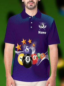 Magliette Personalizzate con Stampa 3D di Giocatori di Biliardo, Divertenti Polo per Squadre di Biliardo, Tornei di Pool e Snooker - Product Image 5