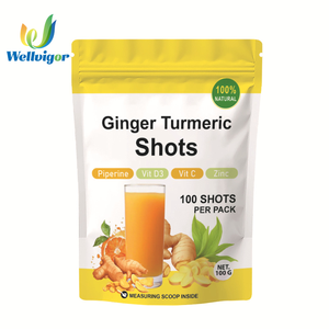 Poudre de complément alimentaire 100% naturel au gingembre, curcuma, pipérine, vitamine D3, <span class=keywords><strong>C</strong></span>, <span class=keywords><strong>zinc</strong></span> pour la santé des articulations, du <span class=keywords><strong>c</strong></span>œur, du cerveau, de l'intestin, de la peau <span class=keywords><strong>et</strong></span> l'énergie, 100g - Product Image 1
