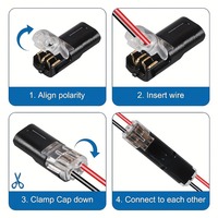 Connecteur de câble D2 à 2 broches, à raccordement rapide, sans dénudage, bornier électrique rapide pour câbles d'éclairage LED